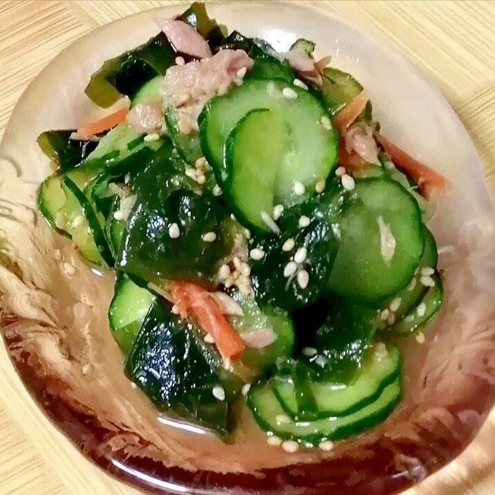 きゅうりとワカメ・ツナの酢の物